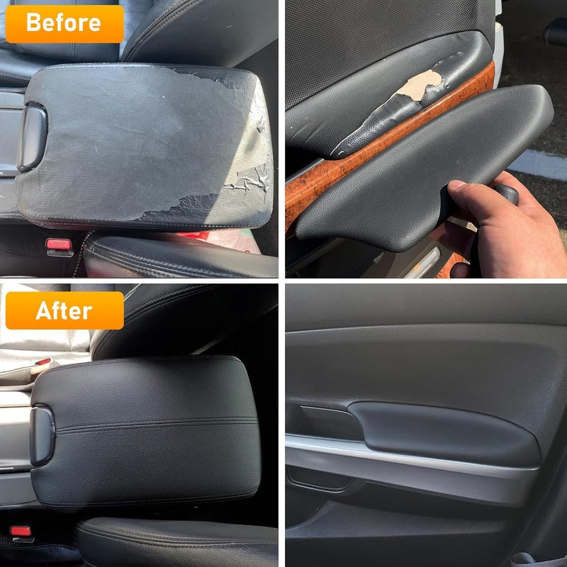 APESER Compatible with Honda Accord Sedan 2008-2012 Center Console Cover & Front Door Panels Armrest Replacement,Leather Front Door Panel Lids Armrest Cover Set for Accord EX/EX-L/LX/LX-P/SE(Black) - Image 3